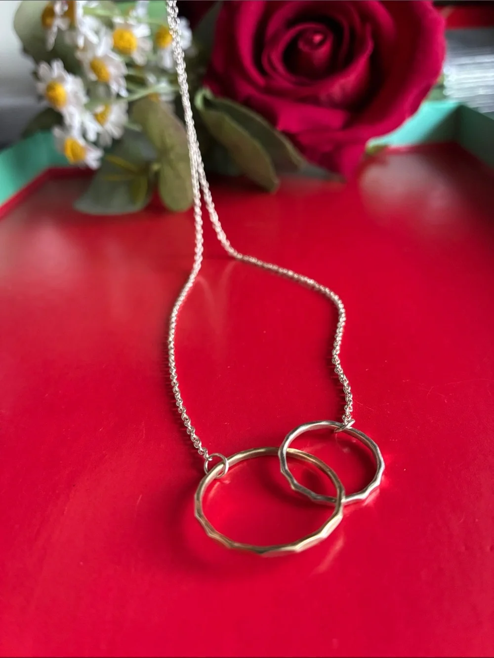925 Interlocking Circle Silver Necklace - Elegant Women's Jewelry